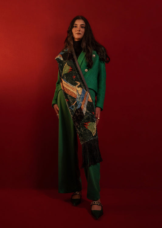 VINTAGE GREEN NEKHBET SCARF