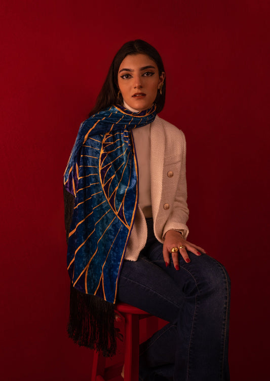 ROYAL BLUE WING SCARF